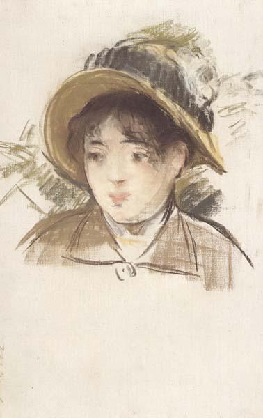 Edouard Manet Jeune fille en chapeau d'ete (mk40) oil painting image